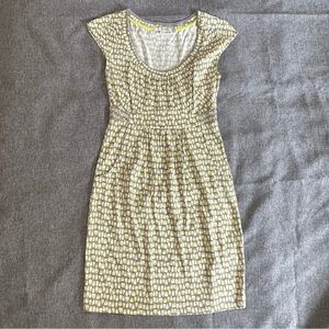 Boden Jersey Dress in Grey/Green pattern LIKE NEW